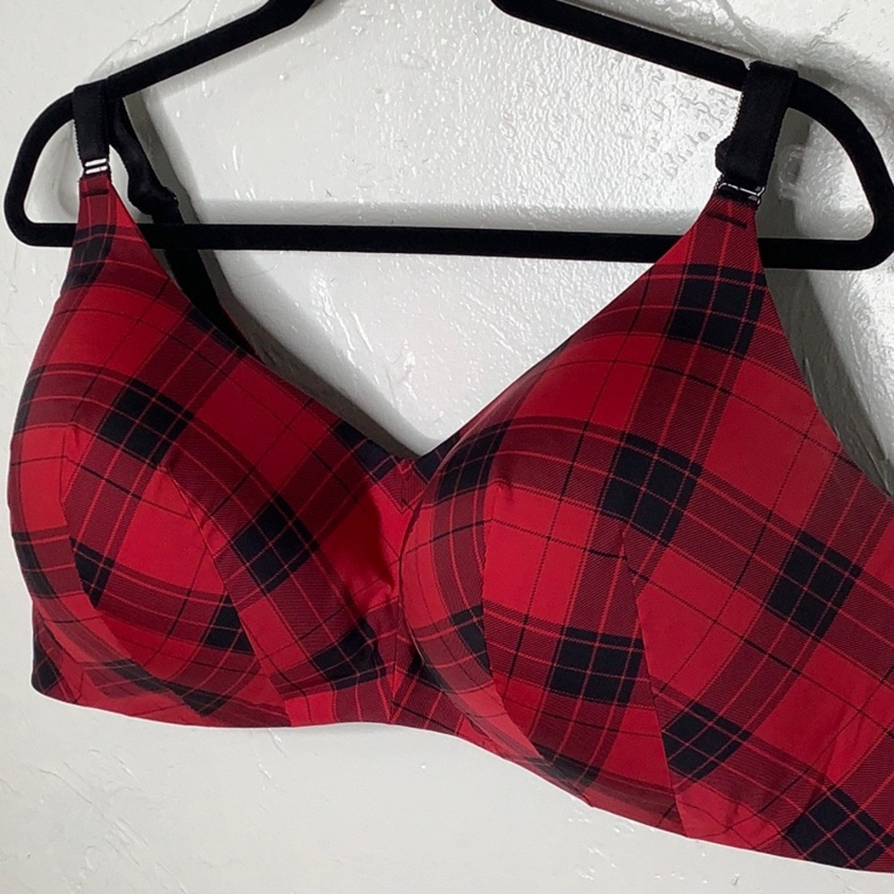 Torrid Curve H20 non padded no wire full coverage plaid pattern bra SZ 46DDD EUC - Picture 3 of 14